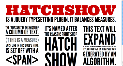 A screenshot of the old Hatch Show plugin homepage