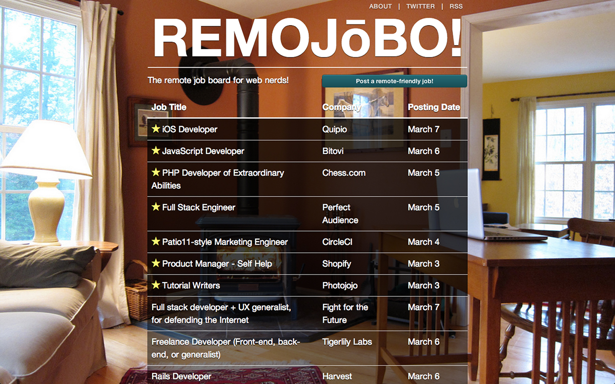 A screenshot of the now-defunct Remojobo (pronounced ree moe joe bo)